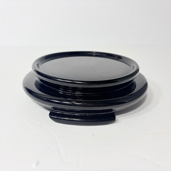 Art Deco Black Amethyst Glass Chinese Style Display Stand Base for a Vase - Picture 10 of 14